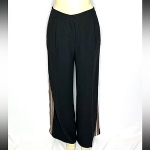 Trouvé Black Wide Leg Pants with Side Stripe
